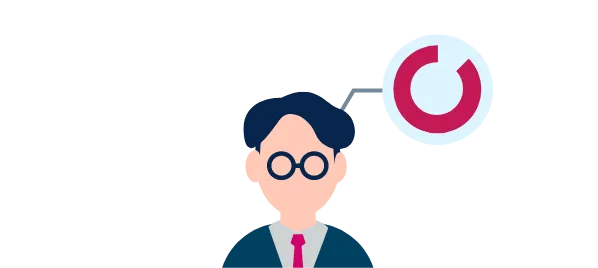 人物の顔をスキャンしているイラスト
